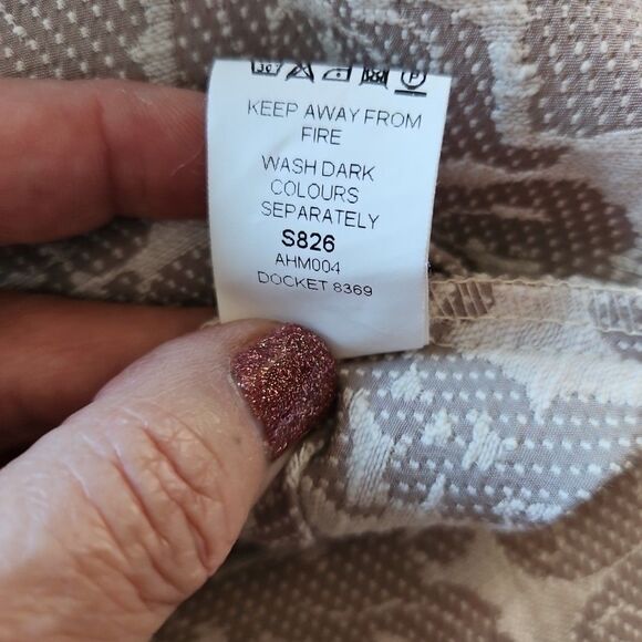 Closet. London Damask Taupe & Cream A-line Skirt - Picture 9 of 10